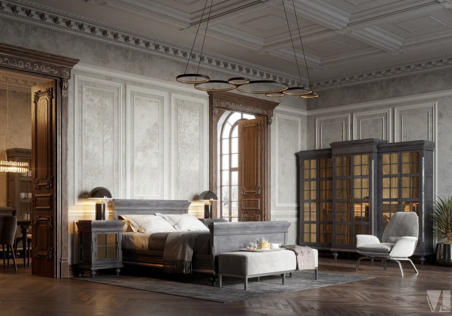 Спальня лофт и классика