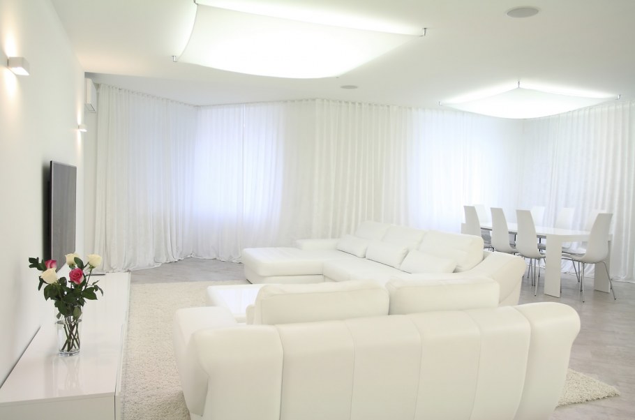 Белый интерьер визуализация