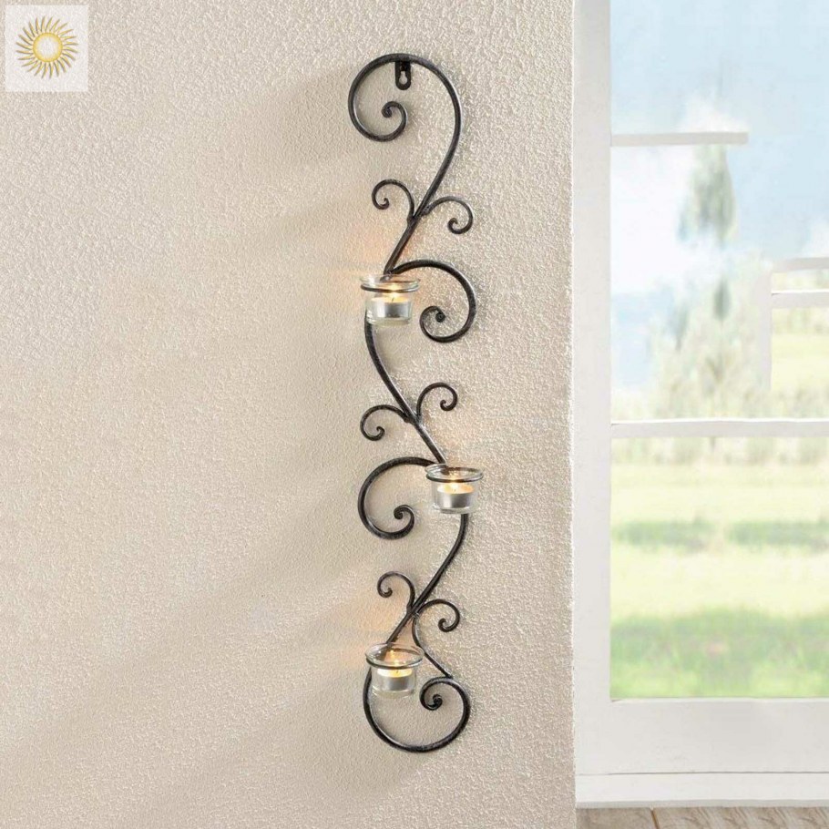 Подсвечник настенный металлический