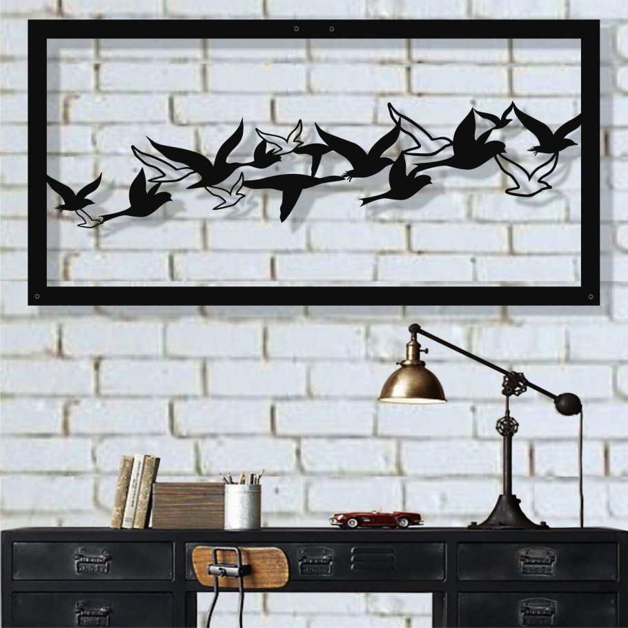 Настенный декор из металла птицы