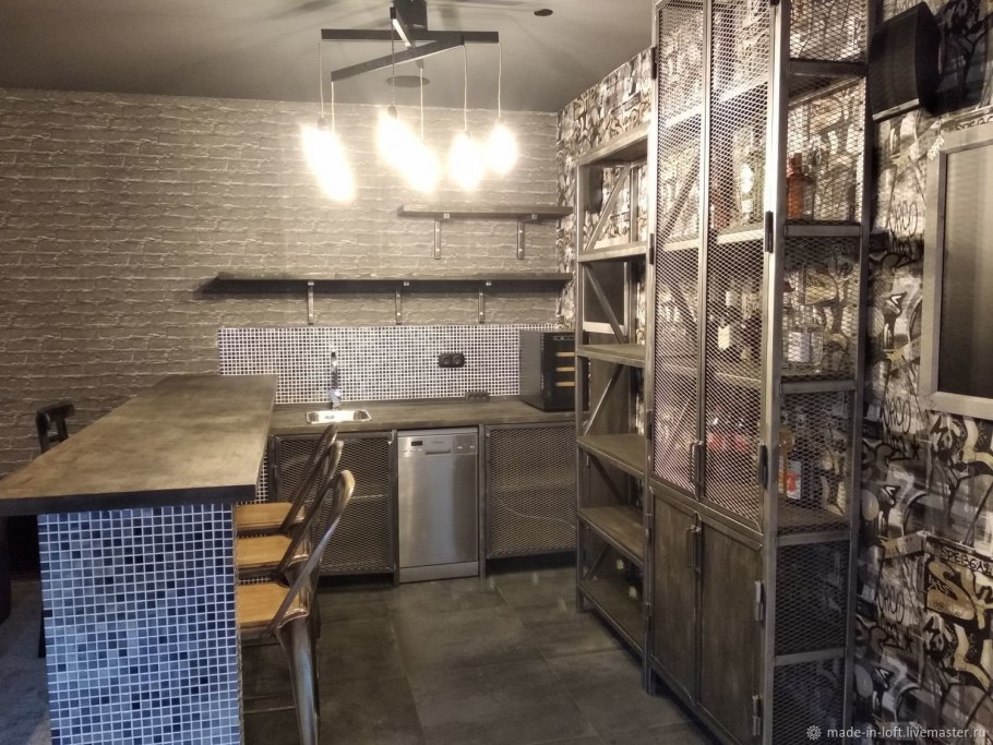 Кухня лофт из металла
