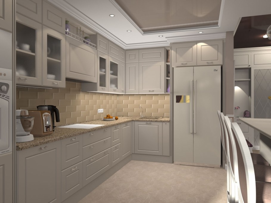 Кухня белая Нео классика 10м