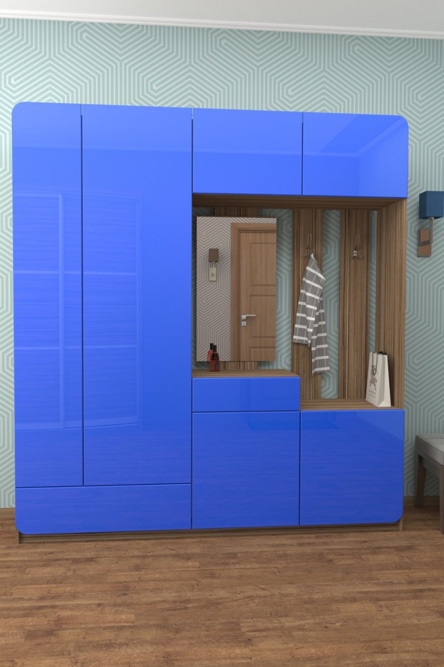 Прихожая Мебелеф 16 синяя