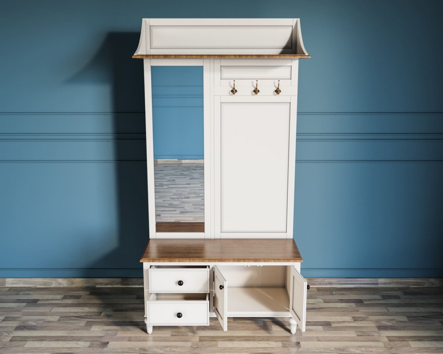 Белая прихожая в скандинавском стиле