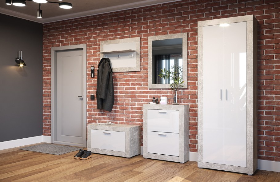 Узкая прихожая в стиле Сканди