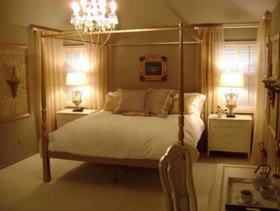 Точечные светильники в спальне