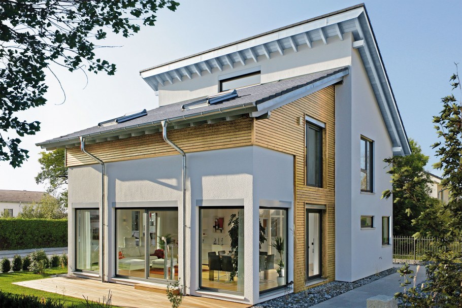 Дом с двумя односкатными крышами