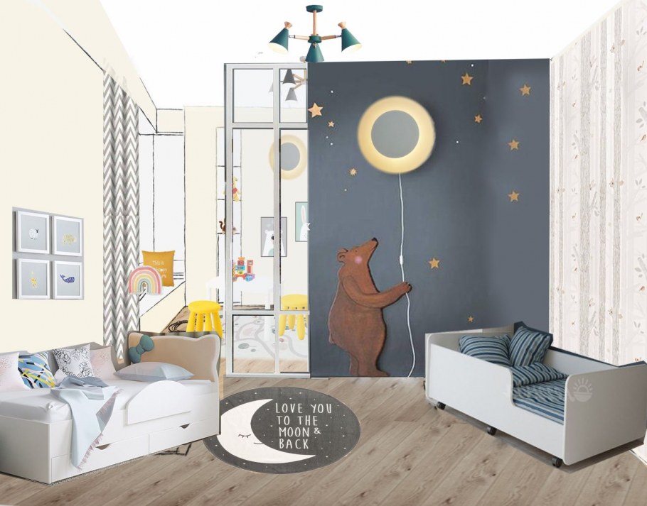 Коллаж интерьера детской