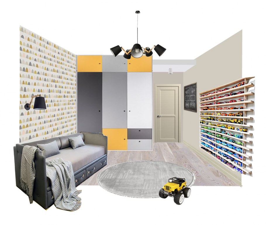 Коллаж интерьера комнаты для подростка