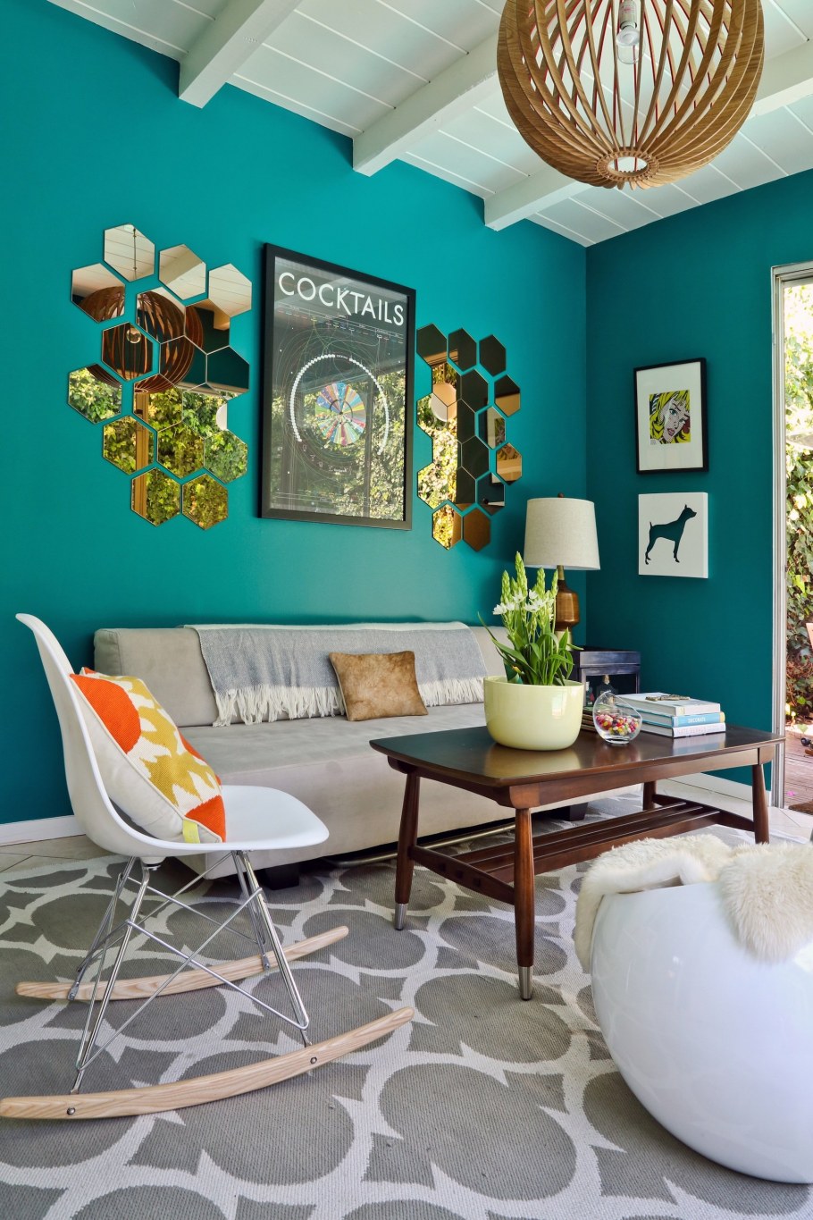 Гостиная в бирюзовом цвете