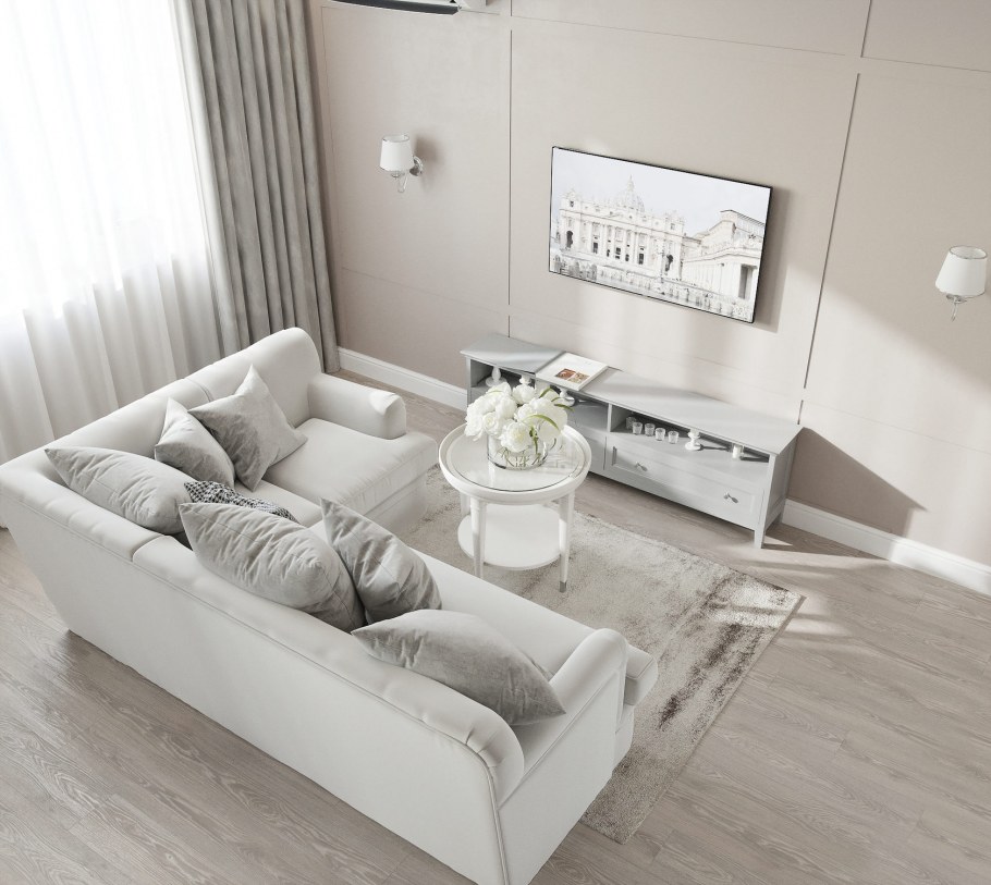 Интерьер в светло бежевых тонах