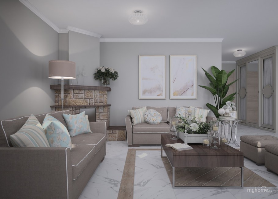 Спальня в светлых тонах