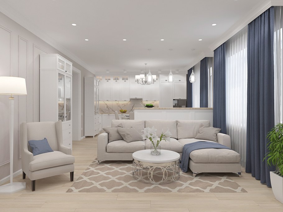 Белая спальня в стиле современная классика