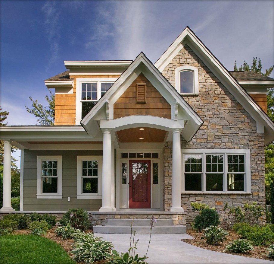 Крафтсман стиль загородный дом