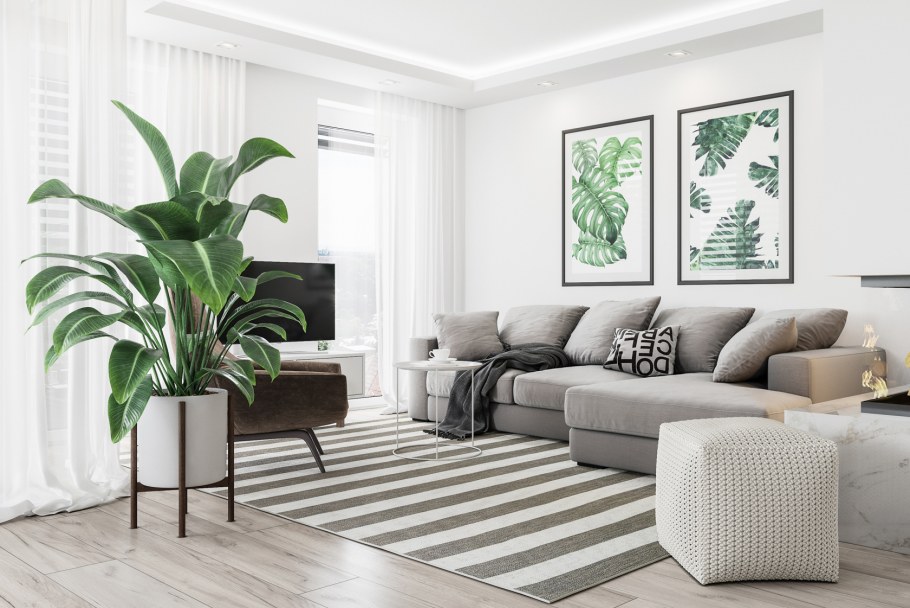 На ковре волнистый рисунок интерьер