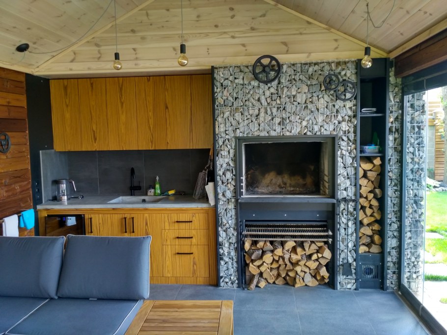 Габионы в интерьере