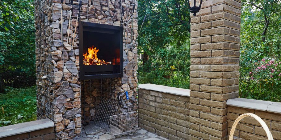 Садовый стол габион