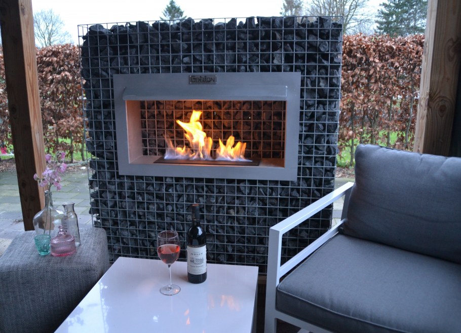 Зона для мангала с габионами