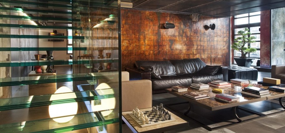 Медь в интерьере лофт