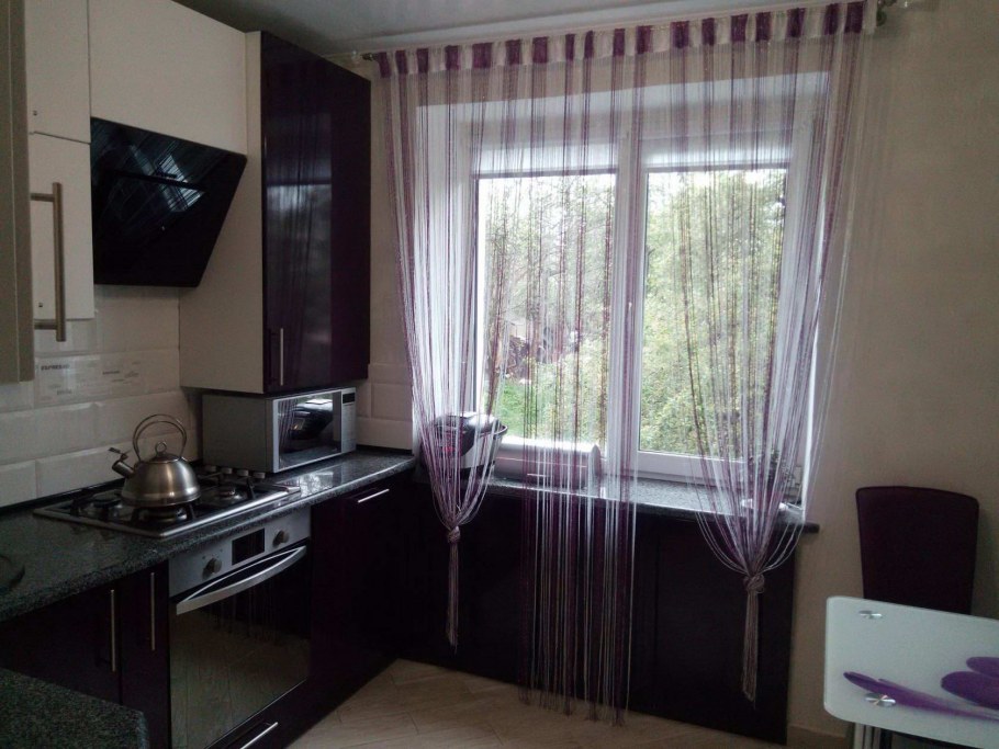 Шторы кисея на кухню