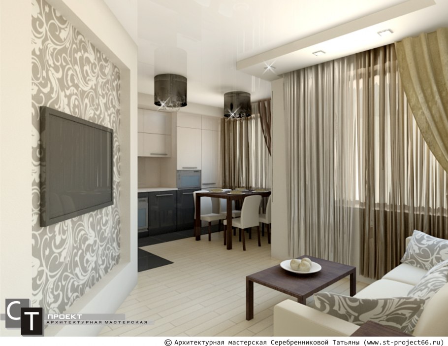 Кухня гостиная в брежневке совмещенная с комнатой