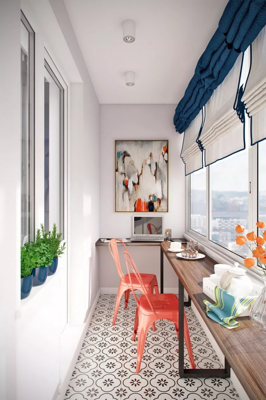 Длинный балкон