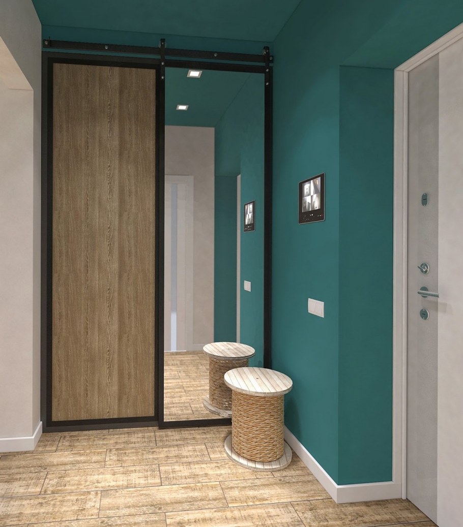 Прихожая в изумрудном цвете