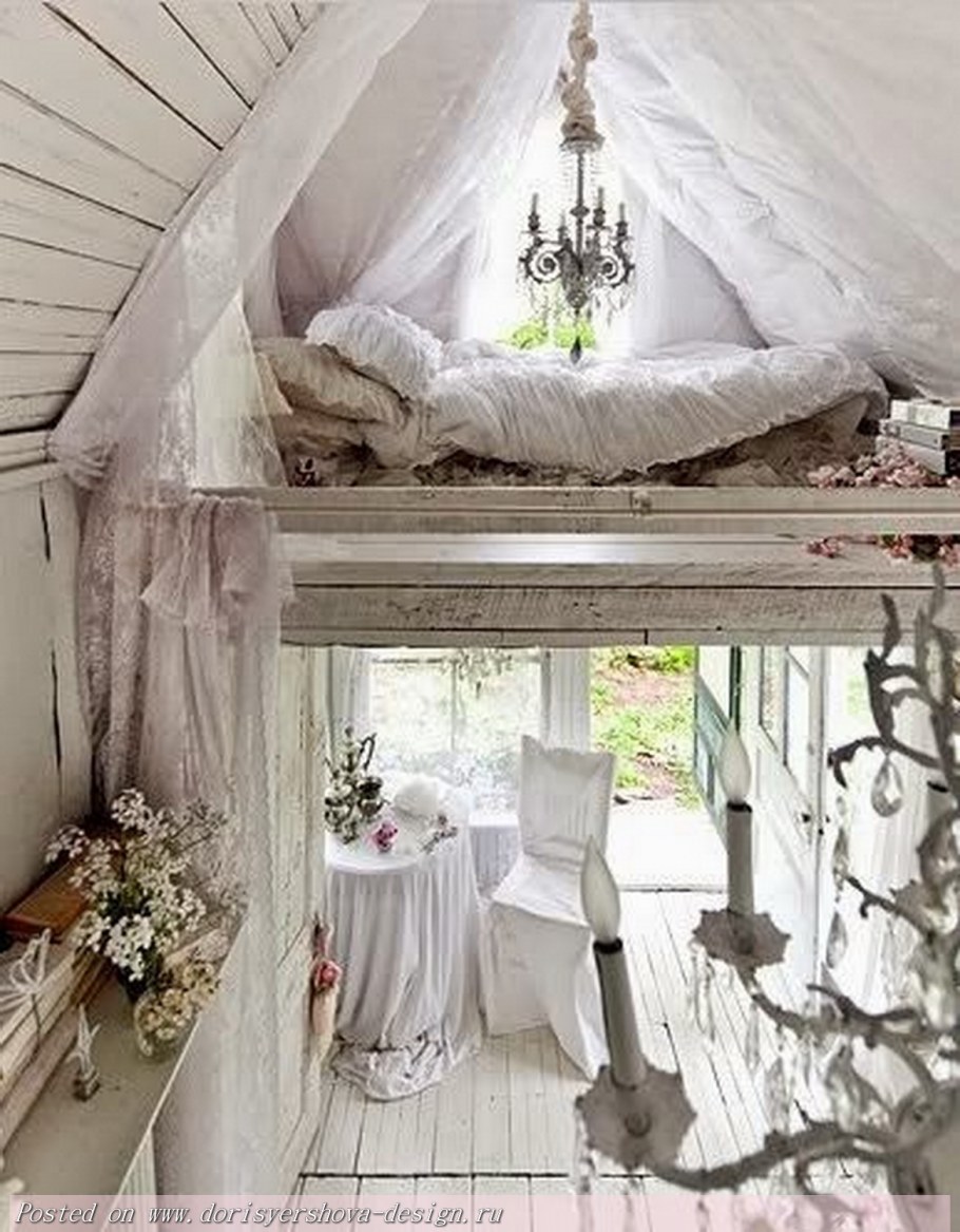 Интерьер комнаты в стиле шебби Шик