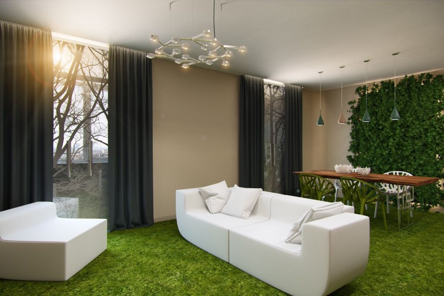 Искусственный газон в интерьере