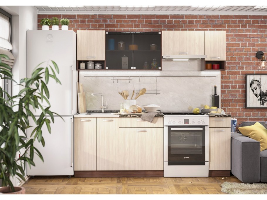 Кухонный гарнитур с фрезеровкой