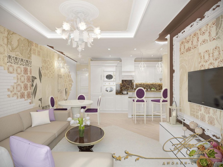 Неоклассика кухня гостиная икеа 16 м кв