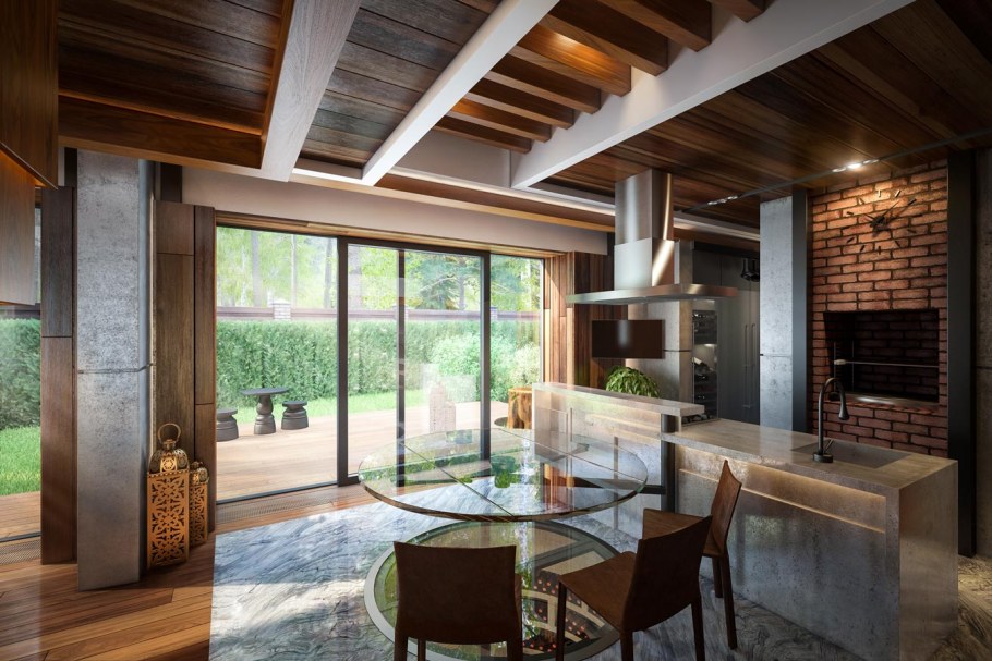 Эко дом с панорамными окнами