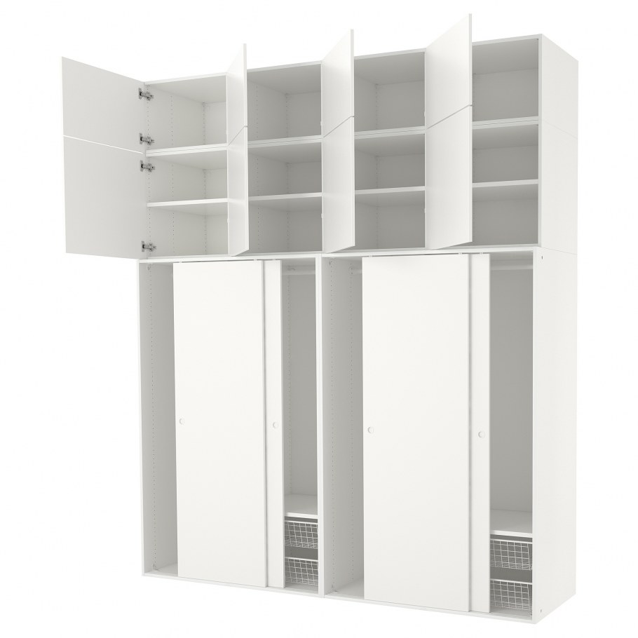 Ikea ОПХУС гардероб, белый, ФОННЕС белый 240x57x231
