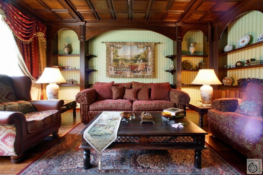 Гостиная в староанглийском стиле