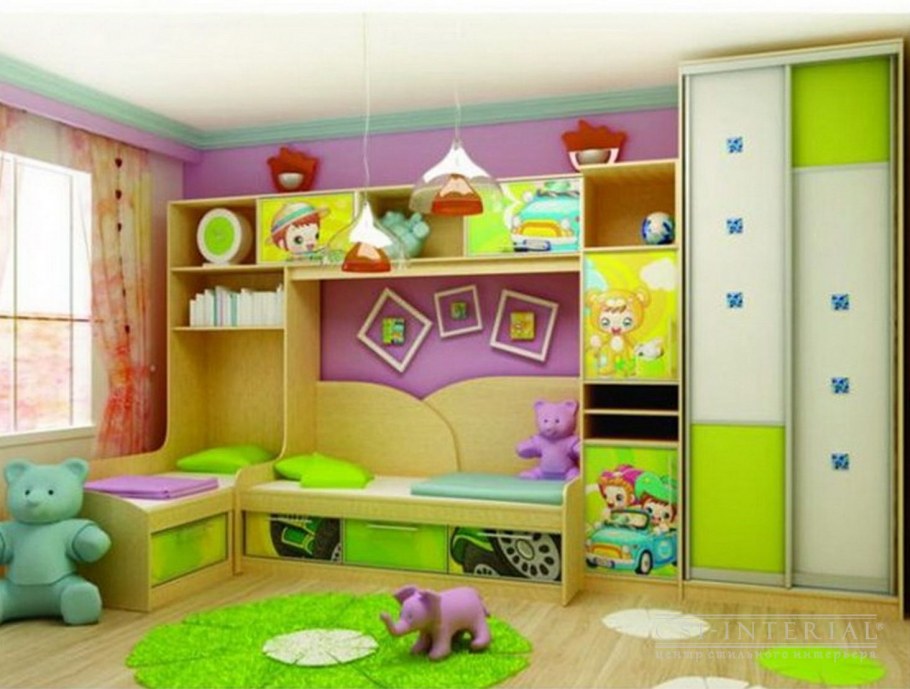 Детские комнаты шкафы для двоих детей