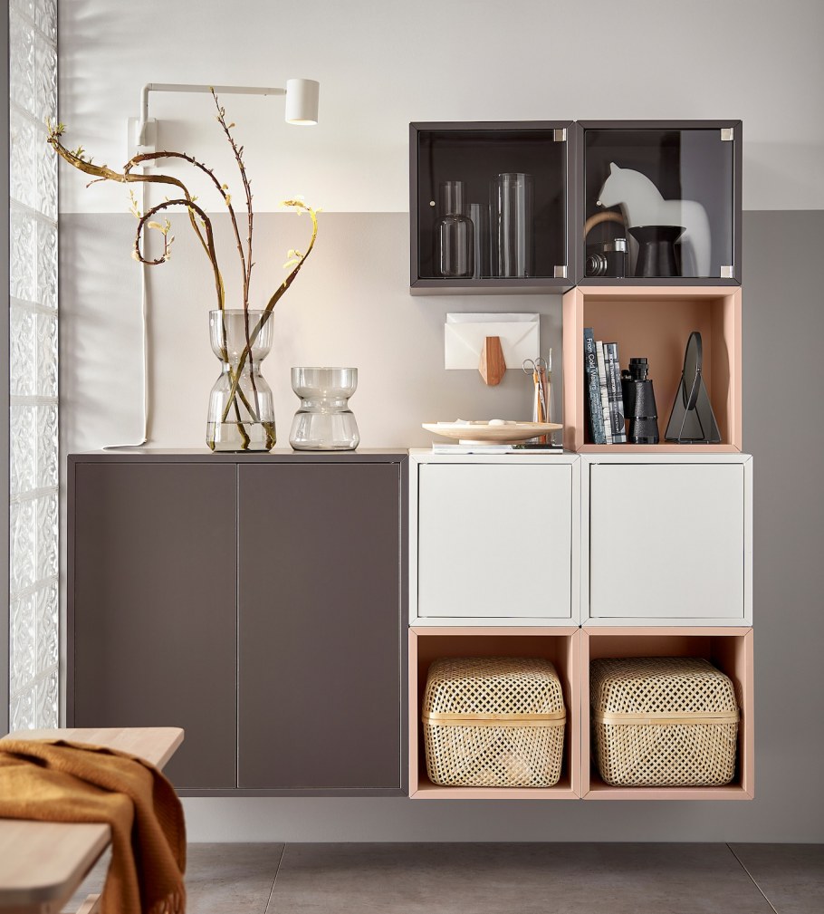 EKET ЭКЕТ комбинация шкафов с ножками, темно-серый