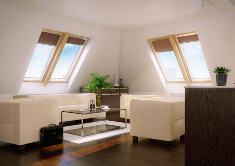 Мансарда с витражными окнами