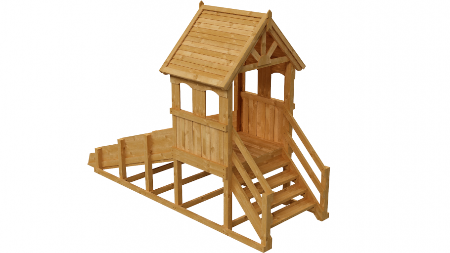 Зимняя деревянная заливная горка Теремок 1