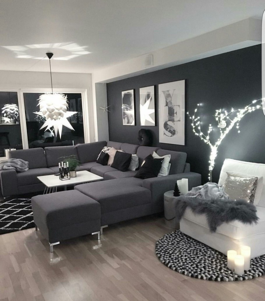 Гостиная в сером цвете