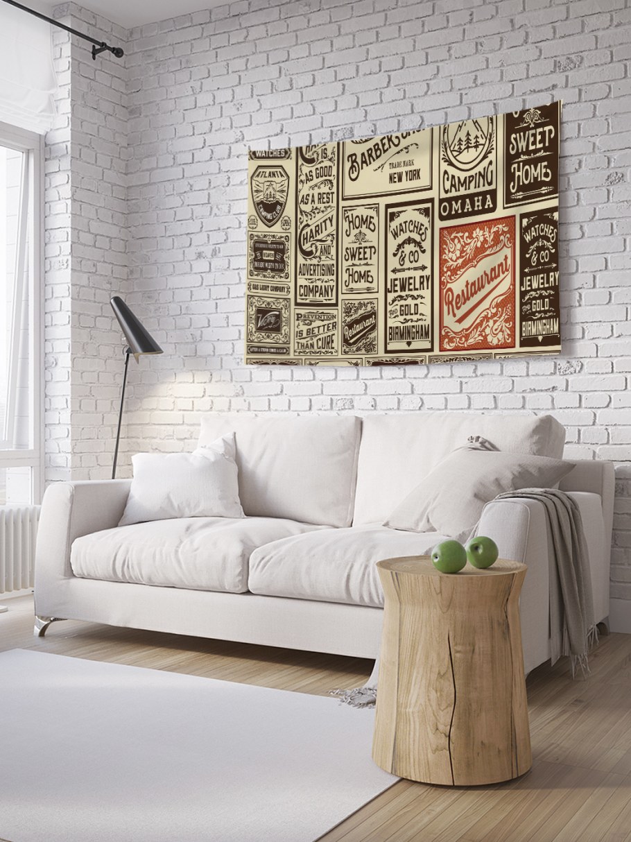 Декор из газеты на стенах