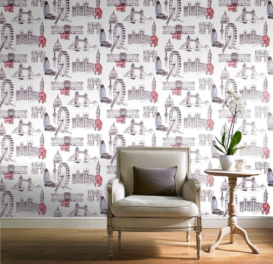 Обои газетного стиля в интерьере