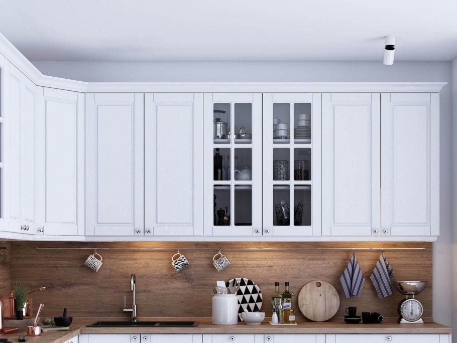 Кухня Мокка дуб фактурный белый любимый дом