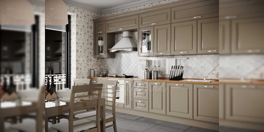 Кухня классика RAL 7044