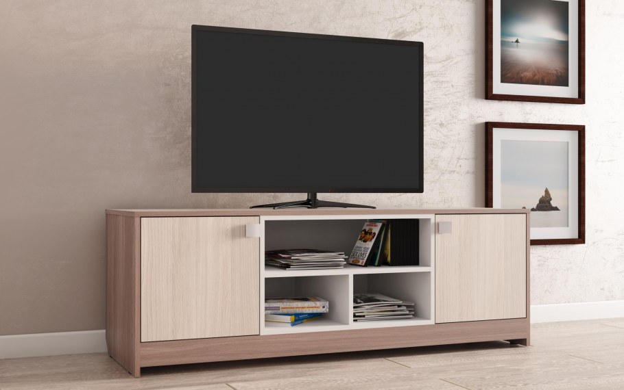 Тумба ТВ ясень шимо белый