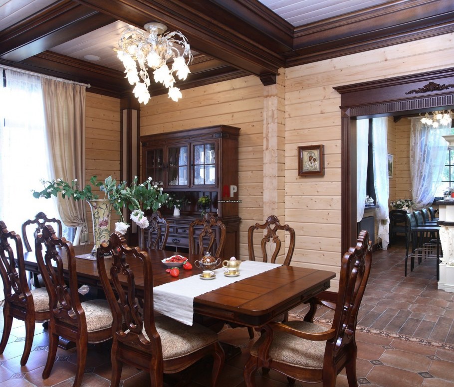 Гостиная Прованс имитация бруса