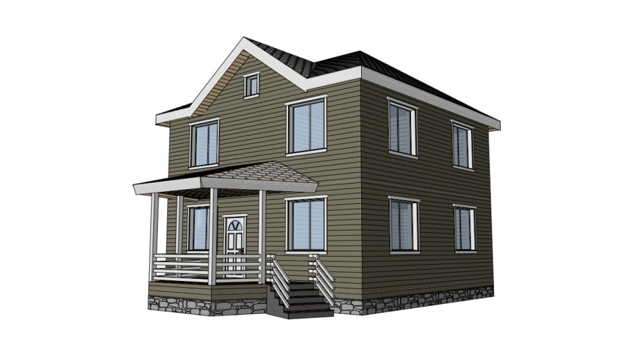 Небольшой дом с террасой в стиле Райта