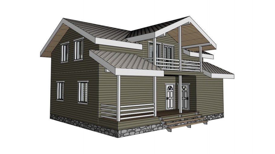 Визуализация дома на белом фоне