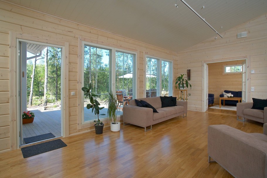 Финский интерьер деревянного дома
