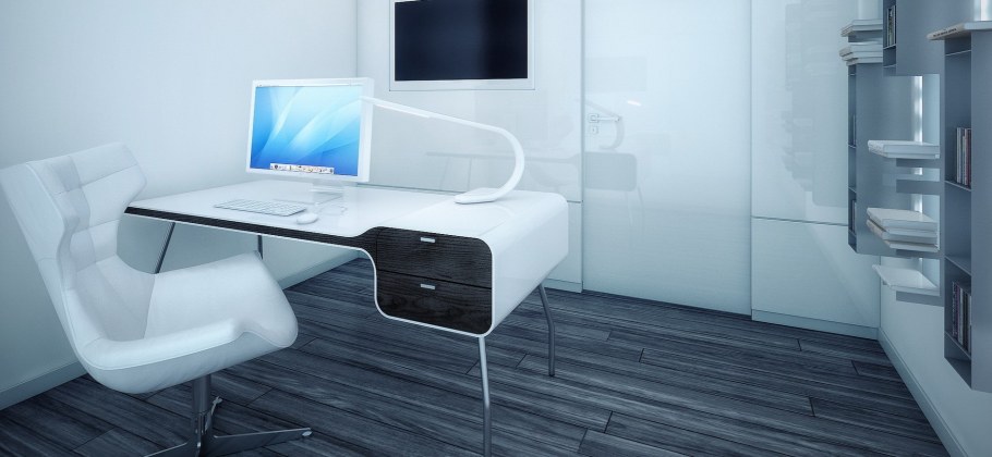 Кабинет в белом цвете