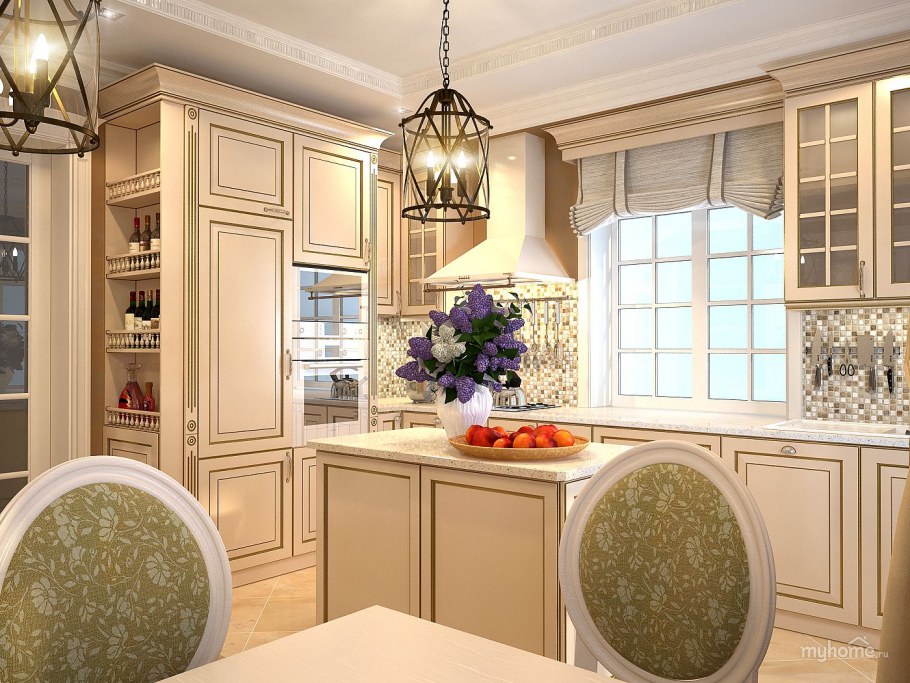 Неоклассицизм в интерьере кухни